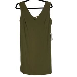 New The Vanity Room XSmall XS Olive Green Sleeveless Soft Dress Buckle Sheath